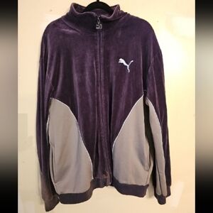Puma black velour track jacket Large